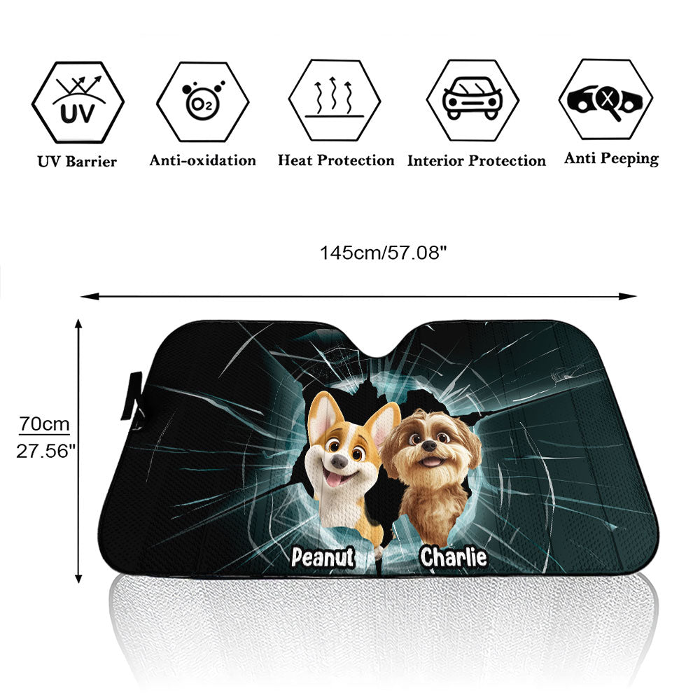 Custom Christmas Birthday Gifts Car Accessories for Dog Parents • Dog And Car - Personalized Car Sunshade