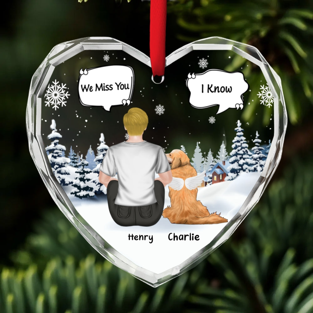 Custom Christmas Memorial Sympathy Gifts For Dogs, Cats • Missing You Every Season - Personalized Glass Ornament