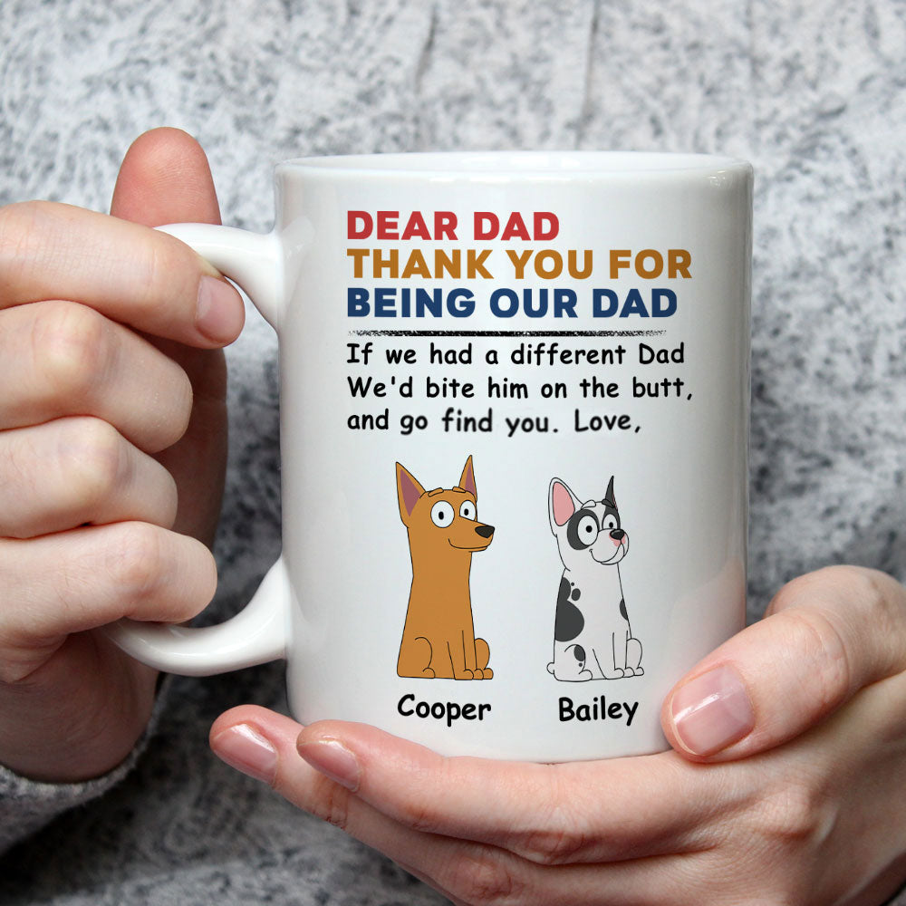 Custom Christmas Birthday Gifts For Dog Lovers • Bite Him And Go Find You - Personalized Coffee Mug