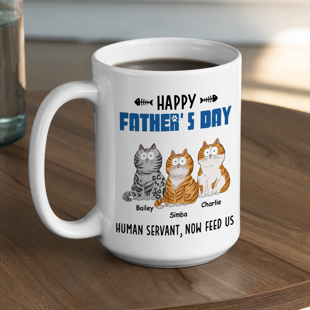 Custom Mother's Father's day Birthday Gifts For Cat Lovers • Now Feed Me - Personalized Coffee Mug