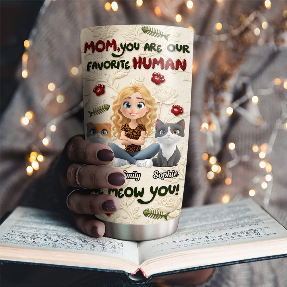 Custom Christmas Birthday Gifts For Cat Lovers • We Meow You - Personalized 3D Effect Tumbler