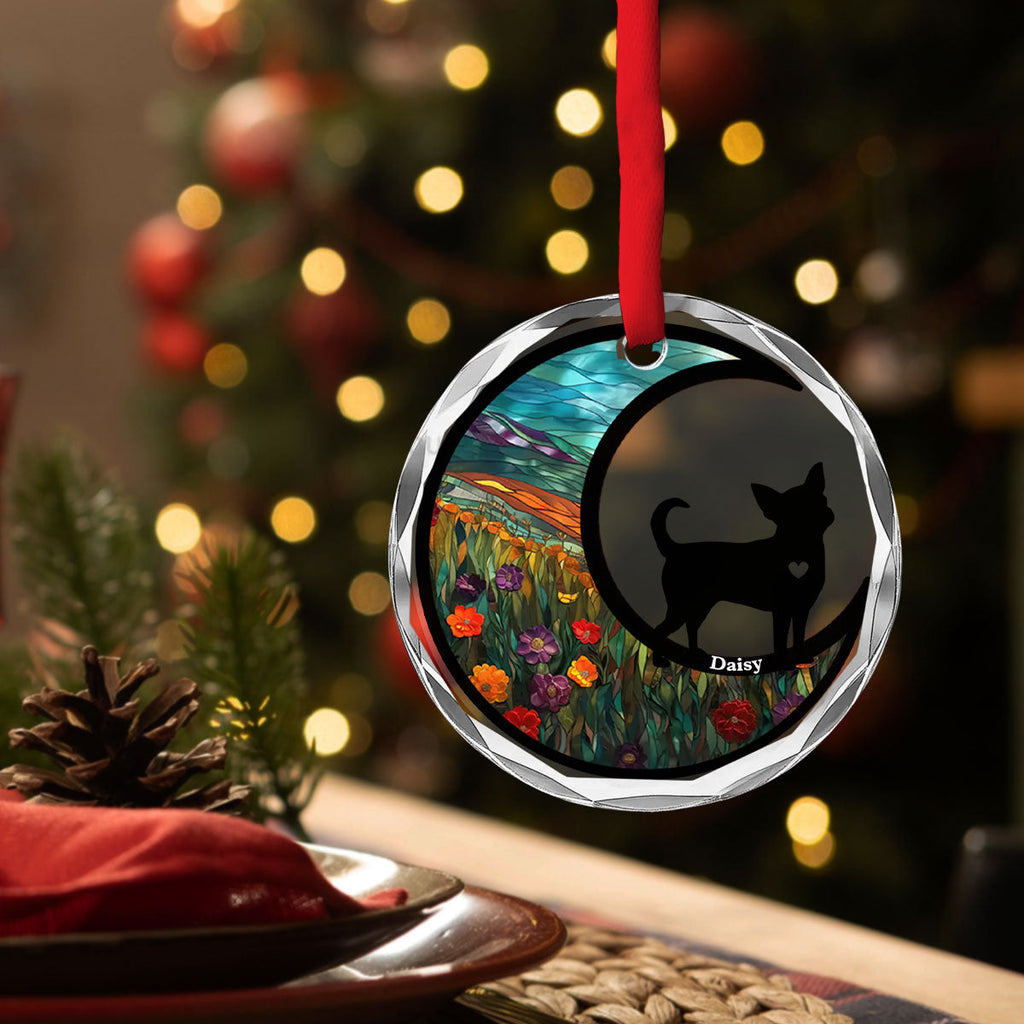 Custom Christmas Memorial Sympathy Gifts For Dogs, Cats • Do Not Cry Because It Is Over - Personalized Glass Ornament