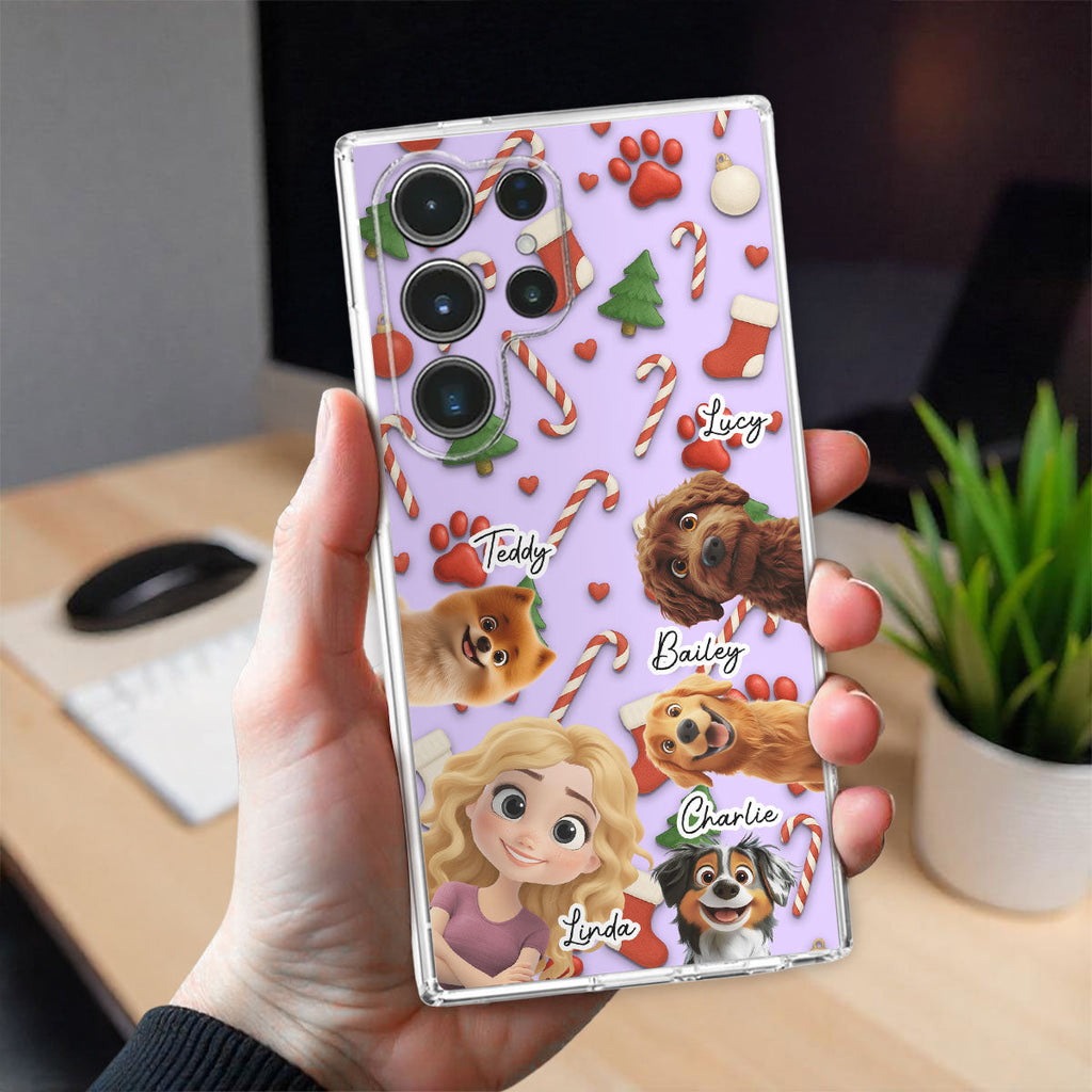 Dog And Human Cartoon Colorfull - Personalized Phone Case