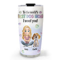 Custom Christmas Birthday Gifts For Dog Mom, Dog Lovers • I Woof You Love Mom - Personalized 3D Inflated Effect Tumbler