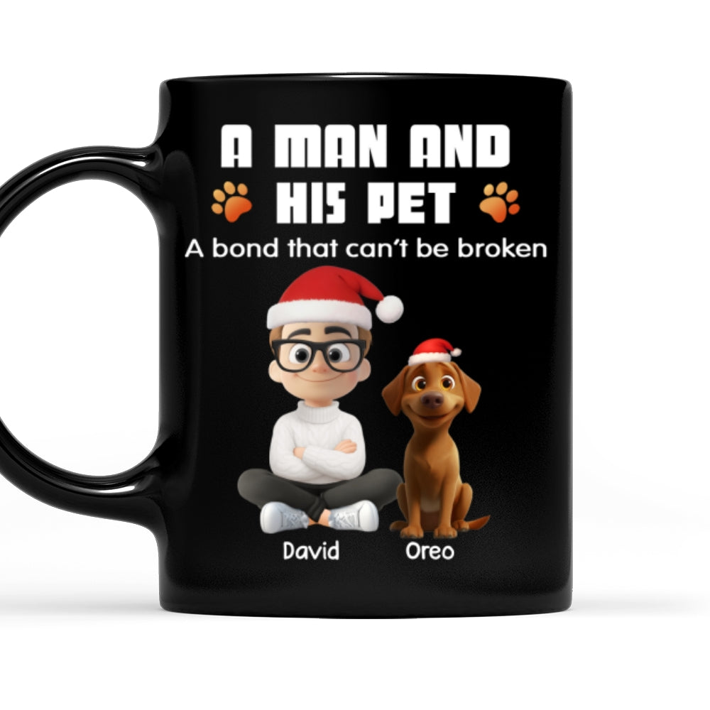 Custom Christmas Birthday Gifts For Dog Lovers • Human And Their Pet Cartoon Christmas - Personalized Coffee Mug