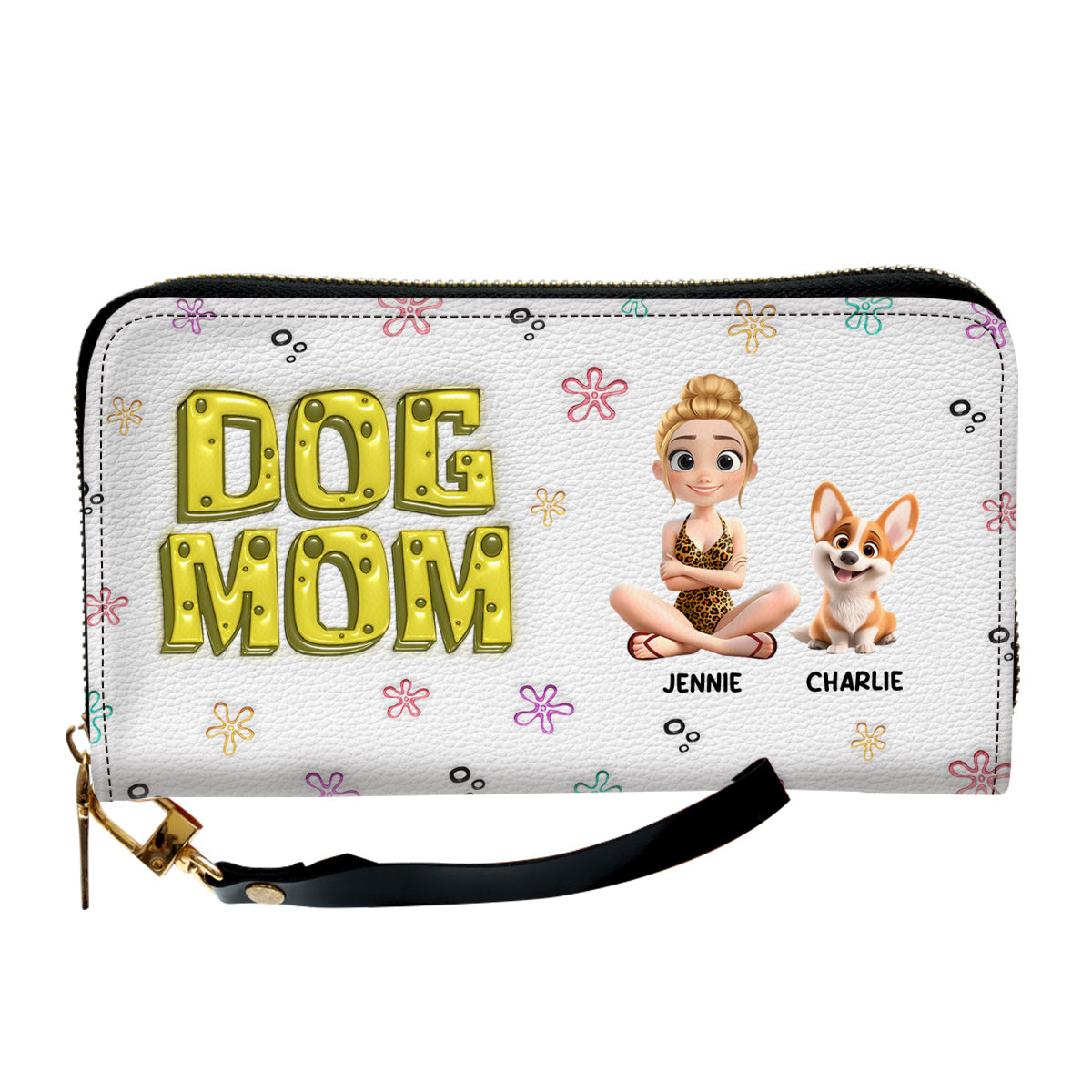 Sponge Dog Mom Version 2 - Personalized Leather Wallet