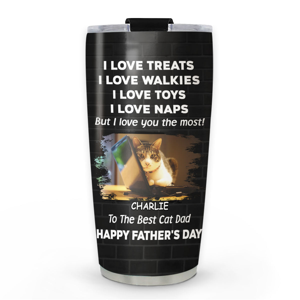 Custom Photo Christmas Birthday Gifts For Cat Lovers • Love You The Most Cat Photo Ver - Personalized Tumbler