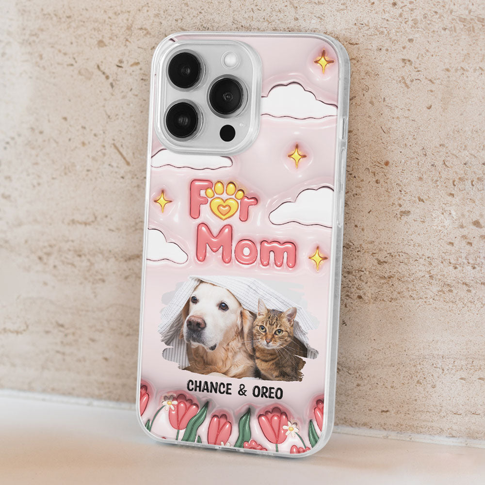 I Love My Fur Mom Photo - Personalized 3D Inflated Effect Phone Case