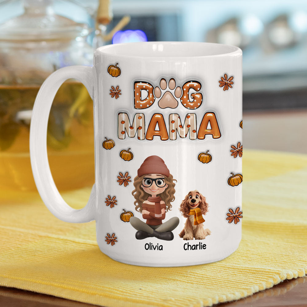 Custom Christmas Birthday Gifts For Dog Mom, Dog Lovers • Spicy Cinnamon - Personalized 3D Inflated Effect Mug