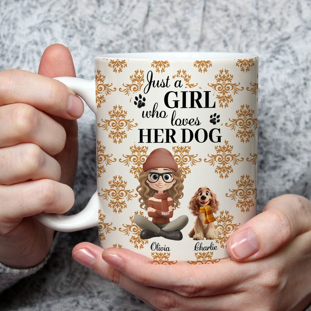 Custom Christmas Birthday Gifts For Dog Mom, Dog Lovers • Pumskin Dog Autumn - Personalized Coffee Mug