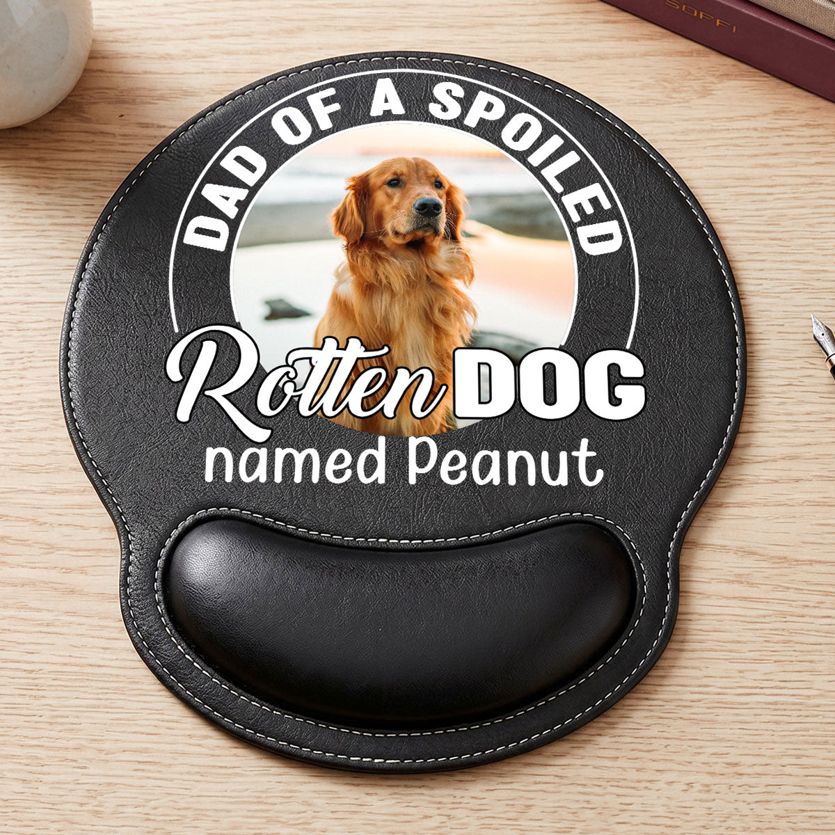 Rotten Dog Cartoon Photo - Personalized Leather Mouse Pad