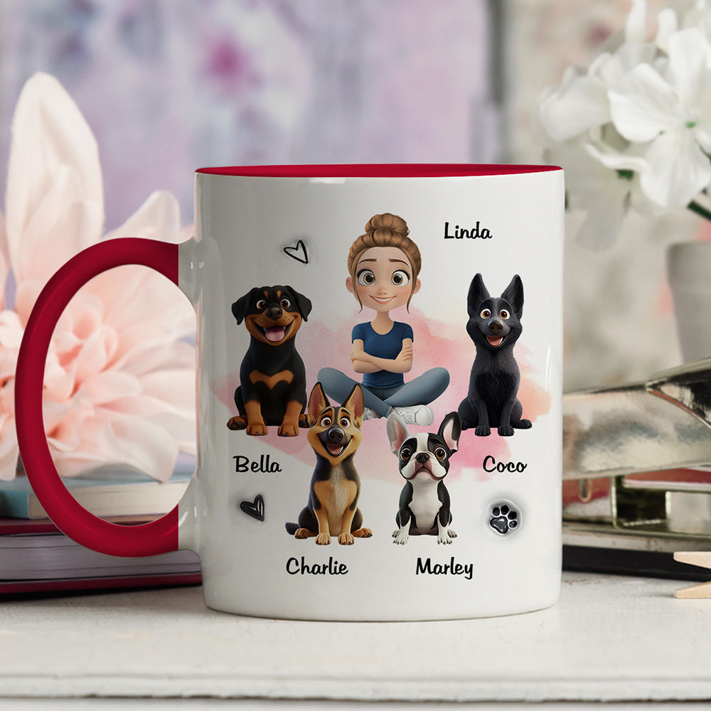 Custom Mother's day Birthday Gifts For Dog Mom, Dog Lovers • Best Of The Best - Personalized 3D Inflated Effect Accent Mug