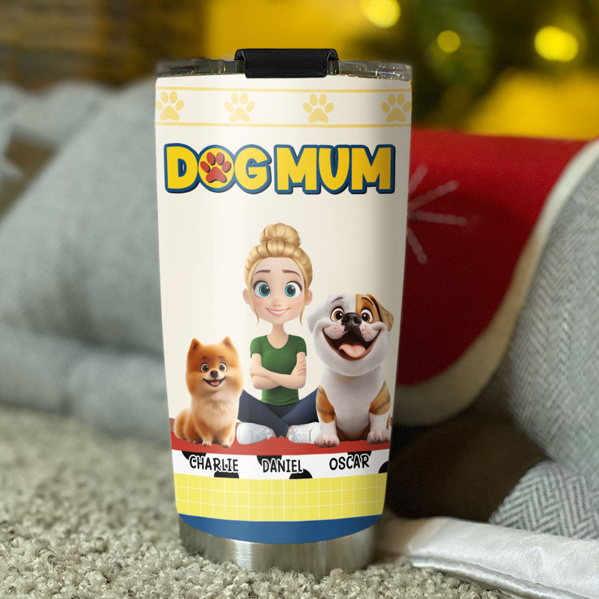 Custom Christmas Birthday Gifts For Dog Mom, Dog Lovers • Mom Story - Personalized Tumbler