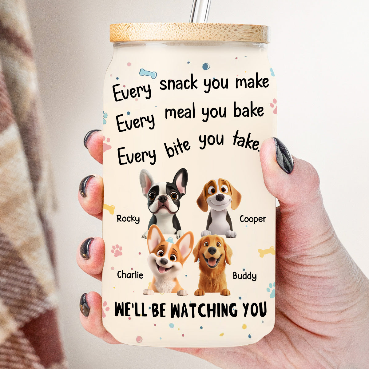 Watching You - Personalized Glass Can