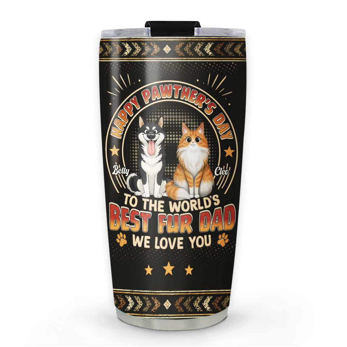 Custom Christmas Birthday Gifts For Cat Lovers • Pawther Day With Pet Dad - Personalized Tumbler