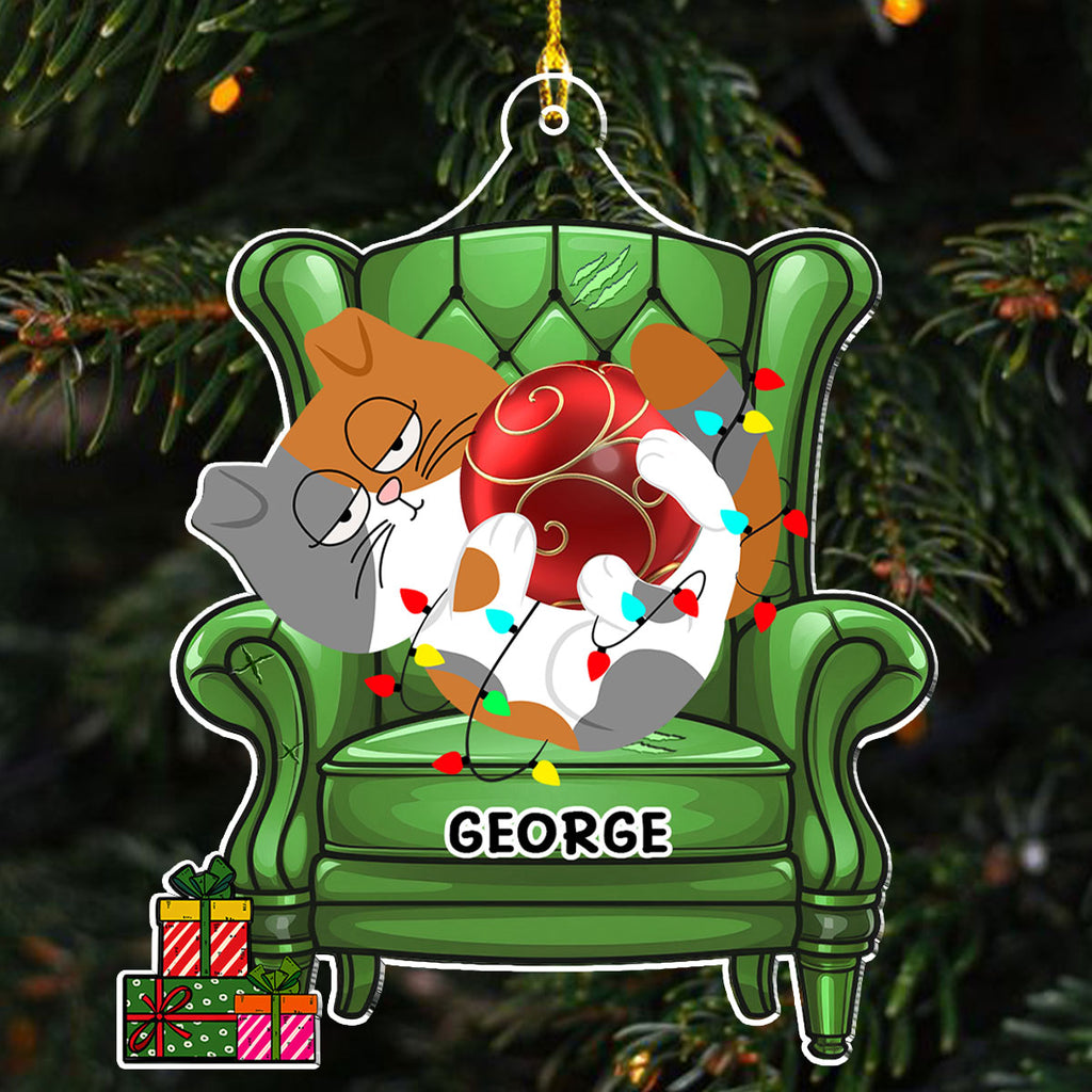 Custom Christmas Decor Home Birthday Gifts For Cat Lovers • Funny Cat Christmas - Personalized Acrylic Ornament