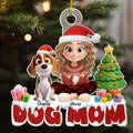 Custom Christmas Decor Home Birthday Gifts For Dog Lovers • Cartoon Dog Mom - Personalized Acrylic Ornament