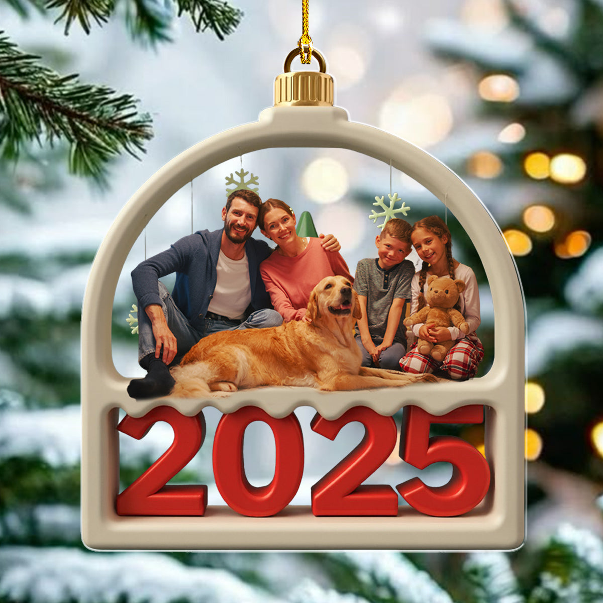 Custom Christmas Decor Home Birthday Gifts For Pet Lovers • Family Furry Photo - Personalized Acrylic Ornament