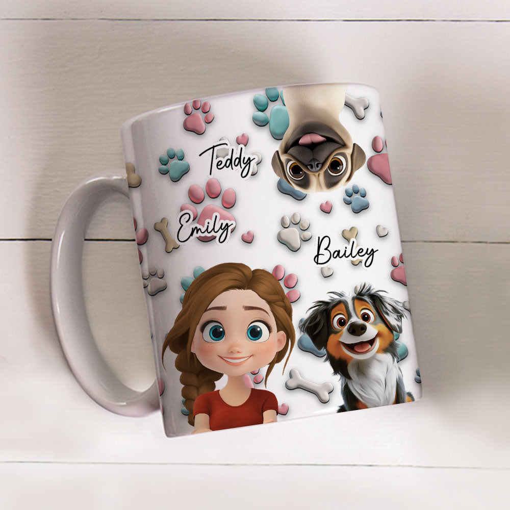 Custom Mother's day Birthday Gifts For Dog Mom, Dog Lovers • Dog And Human Cartoon - Personalized Coffee Mug