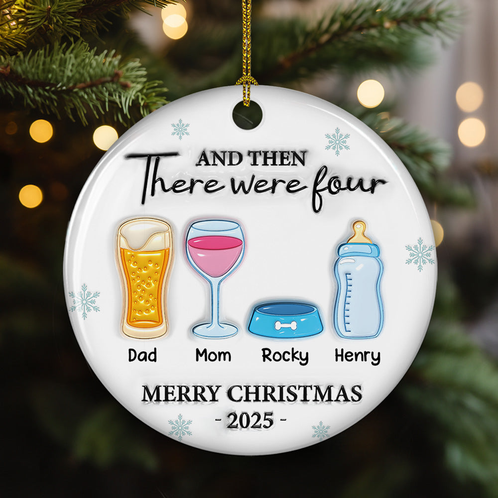 And Then There Were Four - Personalized 3D Inflated Effect Ceramic Ornament