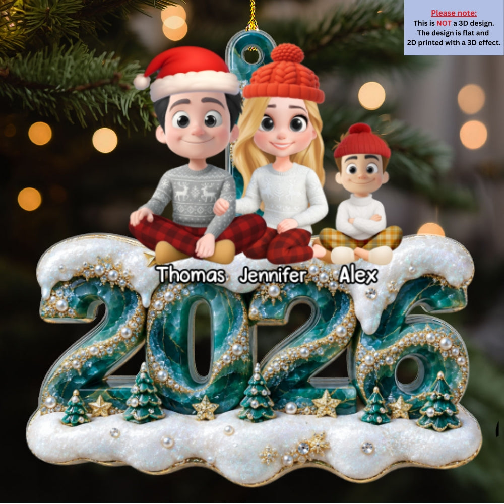 Together For Christmas - Personalized 3D Effect Acrylic Ornament