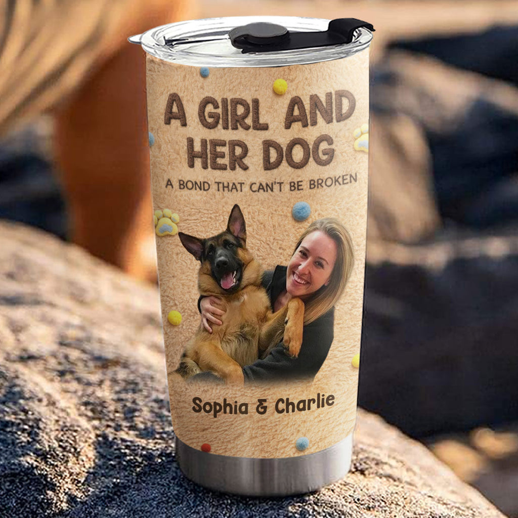 Custom Photo Christmas Birthday Gifts For Dog Mom, Dog Lovers • Stuffy Girl And Her Lovely Dogs Ver Photo - Personalized 3D Effect Tumbler