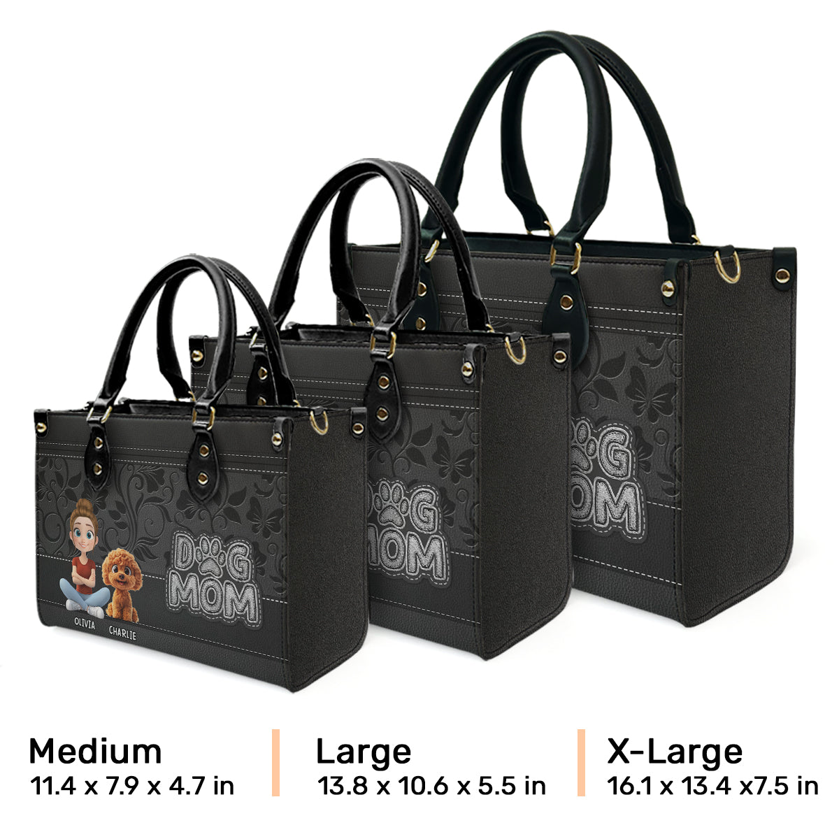 The Dog Mom Photo - Personalized Leather Bag