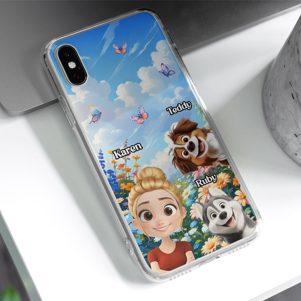 A Girl And Her Lovely Dog - Personalized Phone Case