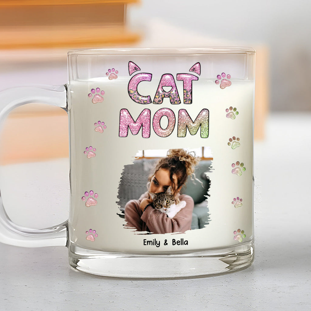 Custom Photo Christmas Birthday Gifts For Dog Mom, Dog Lovers • Cat Mom Lovely Chibi Version Photo - Personalized 3D Inflated Effect Glass Mug