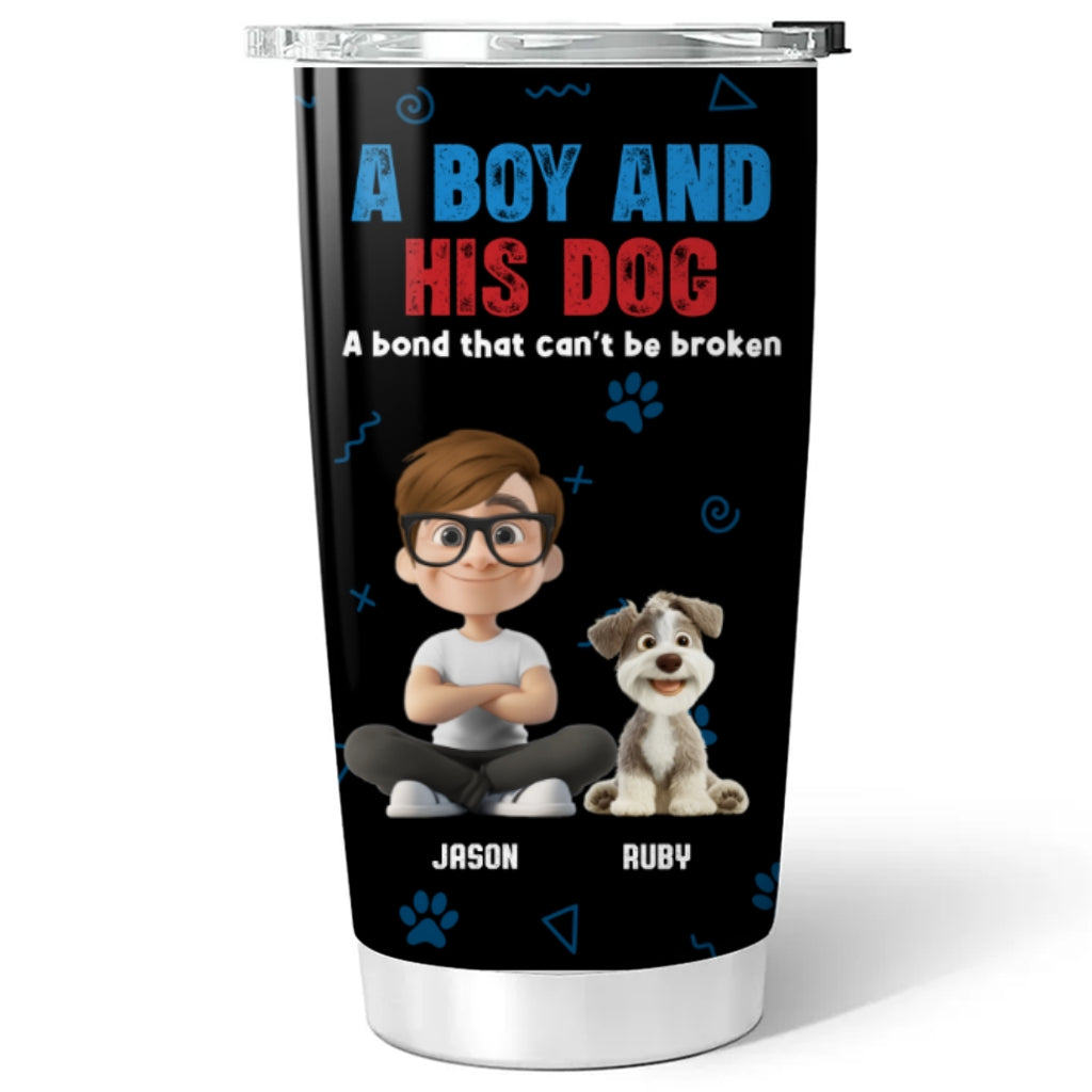 Custom Father's day Birthday Gifts For Dog Dad, Dog Lovers • A Man And His Dog - Personalized Tumbler
