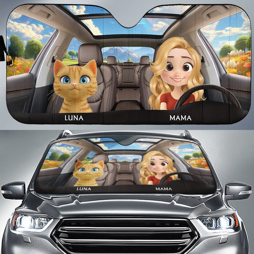 Life Is Better With My Cat - Personalized Car Sunshade