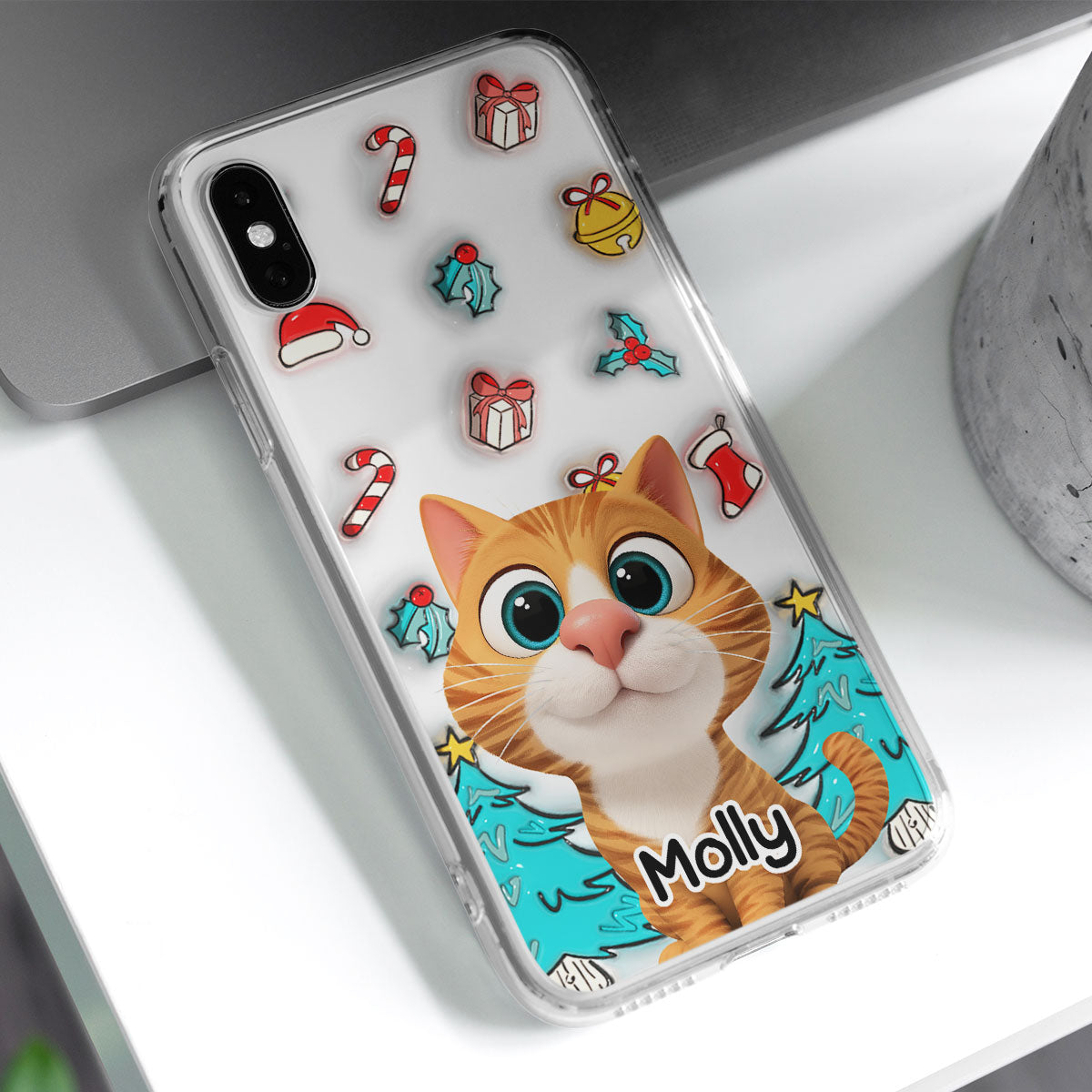 Santa Is Coming For Cats - Personalized 3D Inflated Effect Phone Case