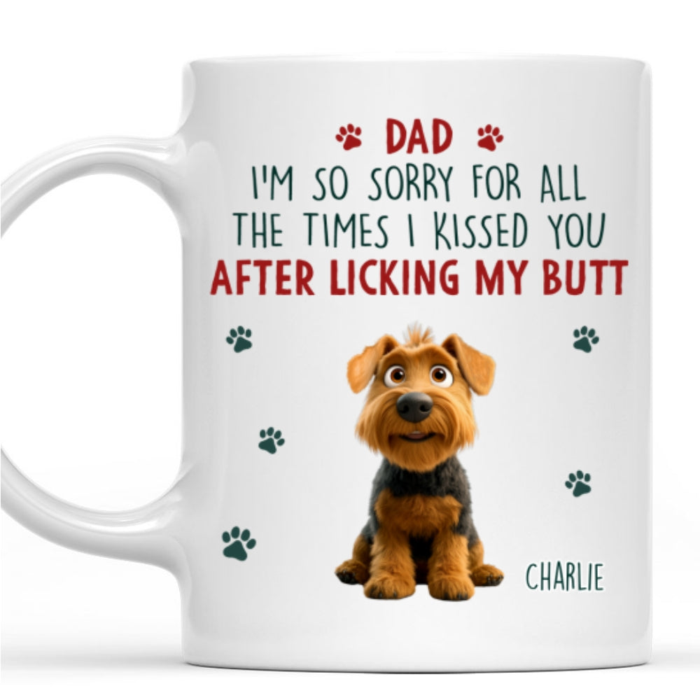 Custom Christmas Birthday Gifts For Dog Lovers • Sorry Mom Dad Cartoon - Personalized Coffee Mug