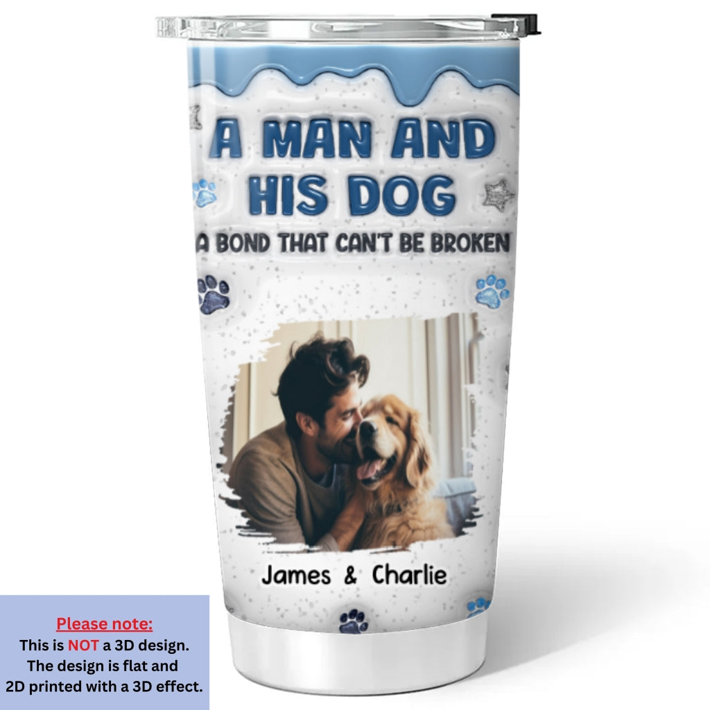 Custom Photo Christmas Birthday Gifts For Dog Lovers • Dog Dad Mom Mum And Their Baby Blue Photo - Personalized 3D Inflated Effect Tumbler