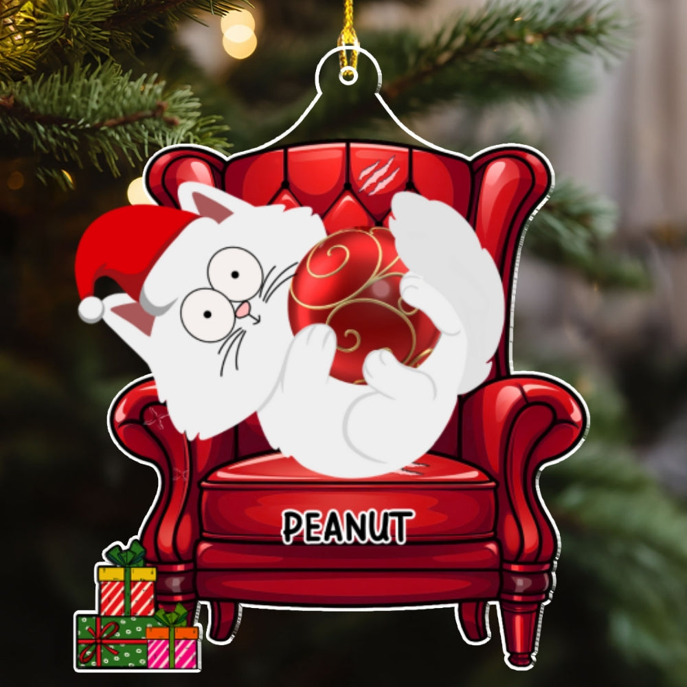 Custom Christmas Decor Home Birthday Gifts For Cat Lovers • Funny Cat Christmas - Personalized Acrylic Ornament