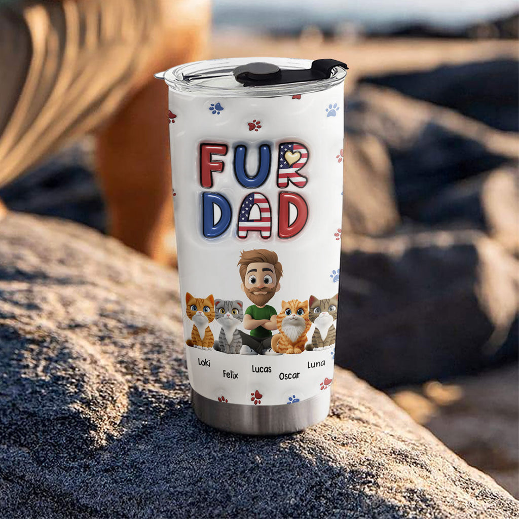 Custom Father's day Birthday Gifts For Pet Dad, Pet Lovers • My Lovely Pet - Personalized 3D Inflated Effect Tumbler