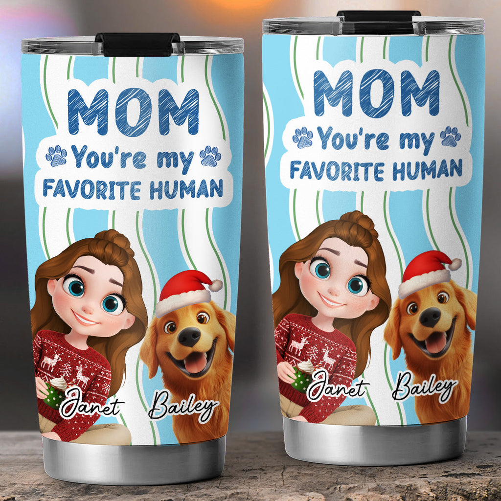 Custom Christmas Birthday Gifts For Dog Mom, Dog Lovers • Favorite Christmas Dog Mom - Personalized Tumbler