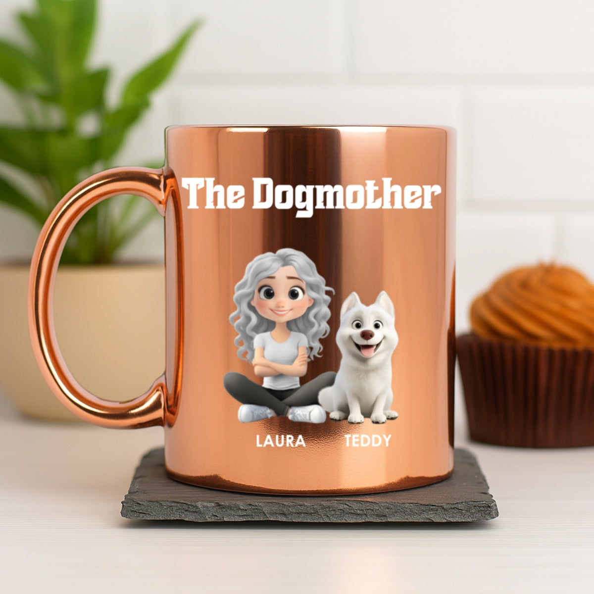 Custom Christmas Birthday Gifts For Dog Mom, Dog Lovers • Dog Mom Luxury - Personalized Metallic Mug