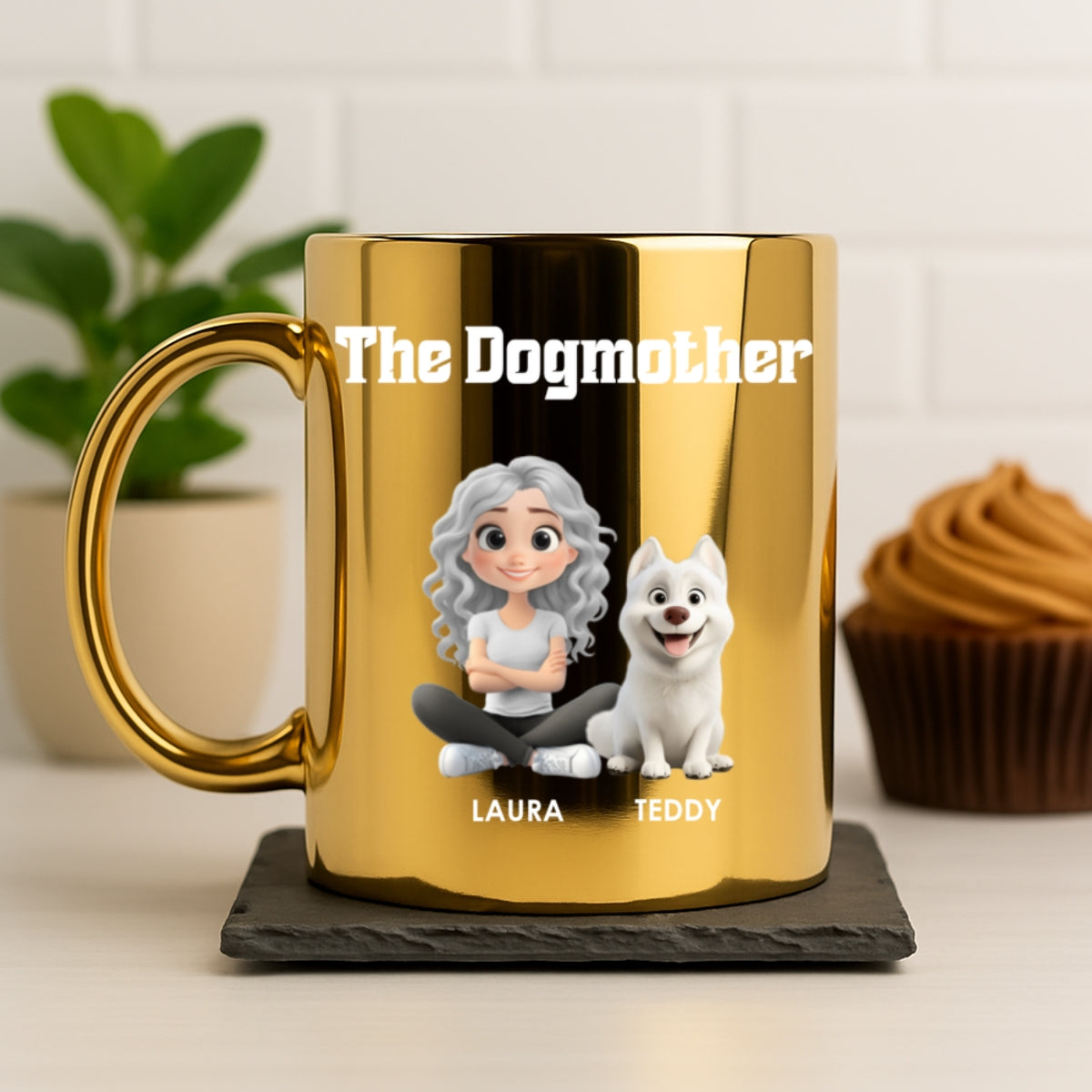 Custom Christmas Birthday Gifts For Dog Mom, Dog Lovers • Dog Mom Luxury - Personalized Metallic Mug