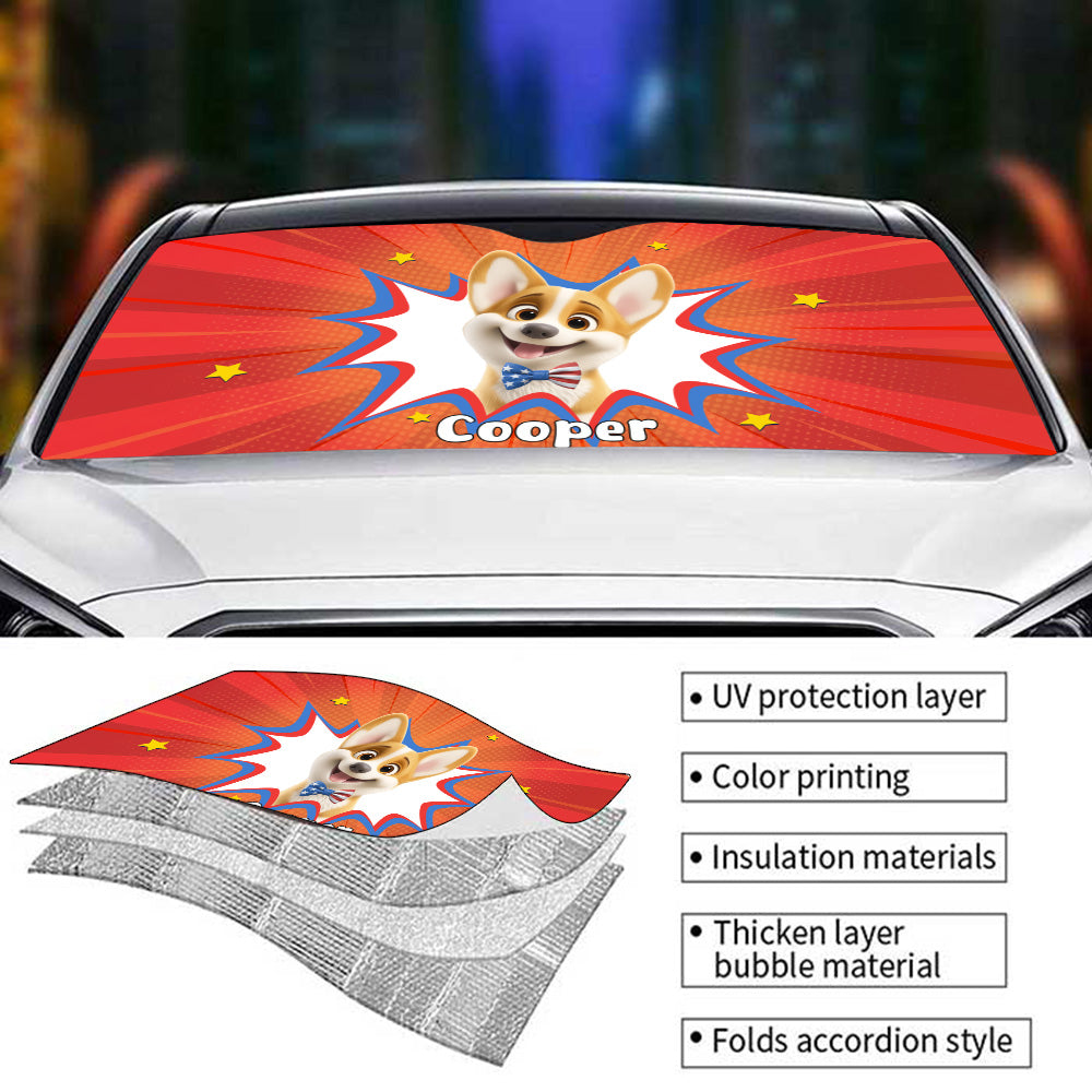 Custom Christmas Birthday Gifts Car Accessories for Dog Parents • Hang Out With Me - Personalized Car Sunshade