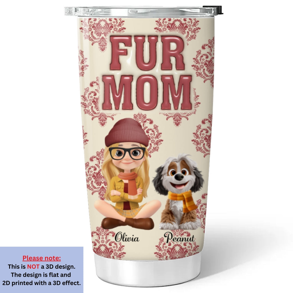 Custom Christmas Birthday Gifts For Pet Mom, Pet Lovers • Queen Of Pets - Personalized 3D Inflated Effect Tumbler