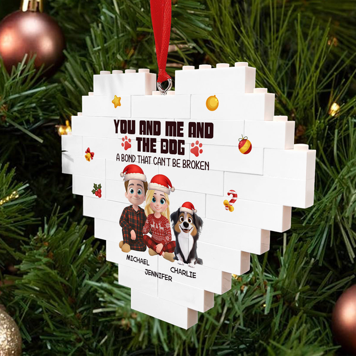 Custom Christmas Decor Home Birthday Gifts For Dog Lovers • A Girl And Her Dog - Personalized Heart Puzzle Ornament