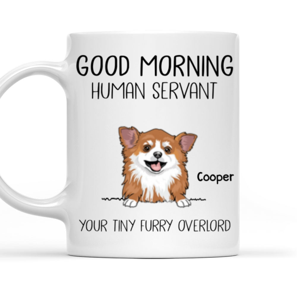 Custom Mother's day Birthday Gifts For Cat Mom, Cat Lovers • Good Morning Human Servant Pet Version - Personalized Coffee Mug