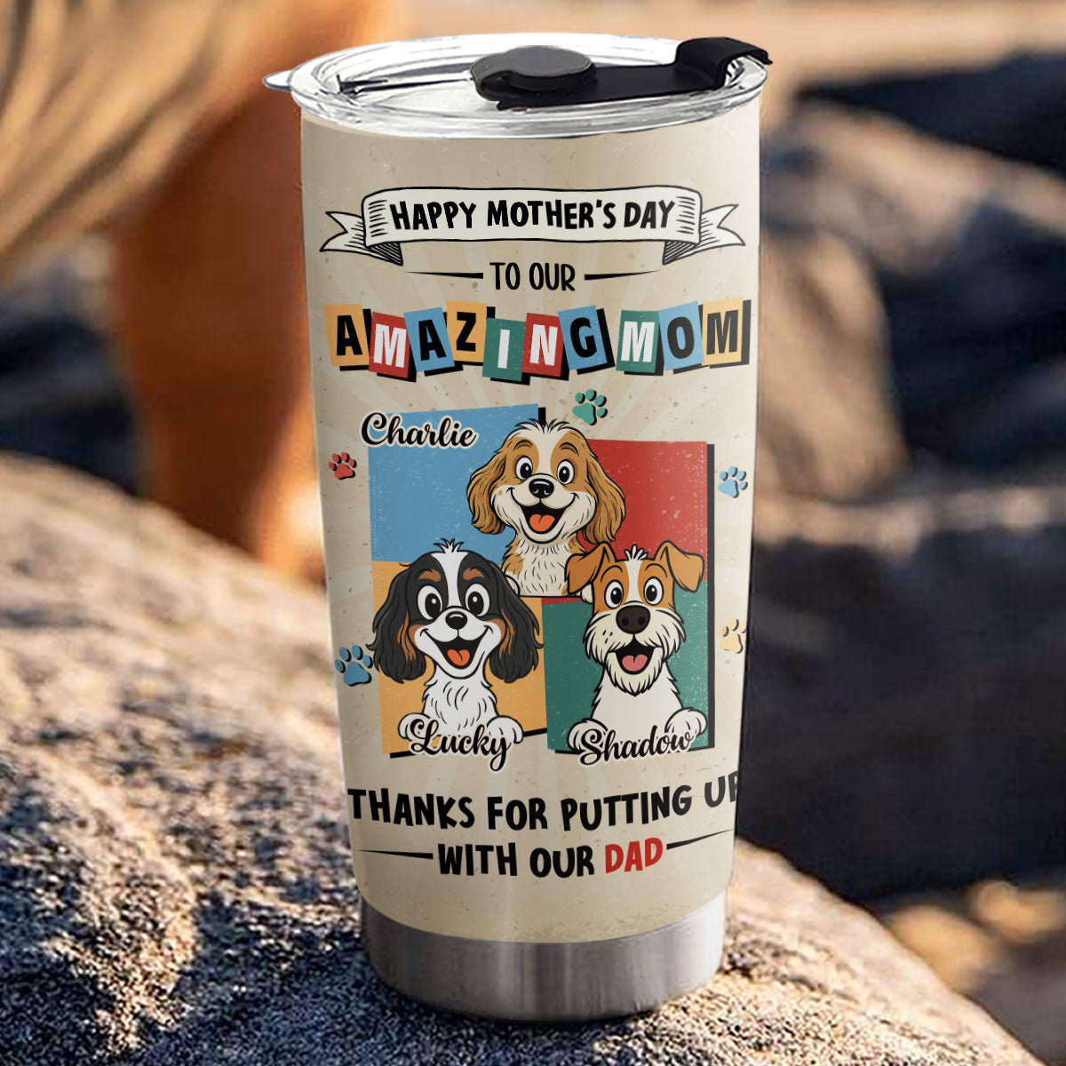 Custom Mother's day Birthday Gifts For Dog Mom, Dog Lovers • Dog Approved Mom - Personalized Tumbler