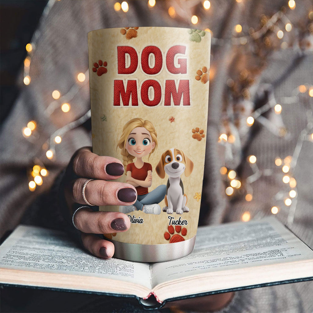 Custom Christmas Birthday Gifts For Dog Mom, Dog Lovers • Stuffy Lovely Dog Mom - Personalized 3D Effect Tumbler