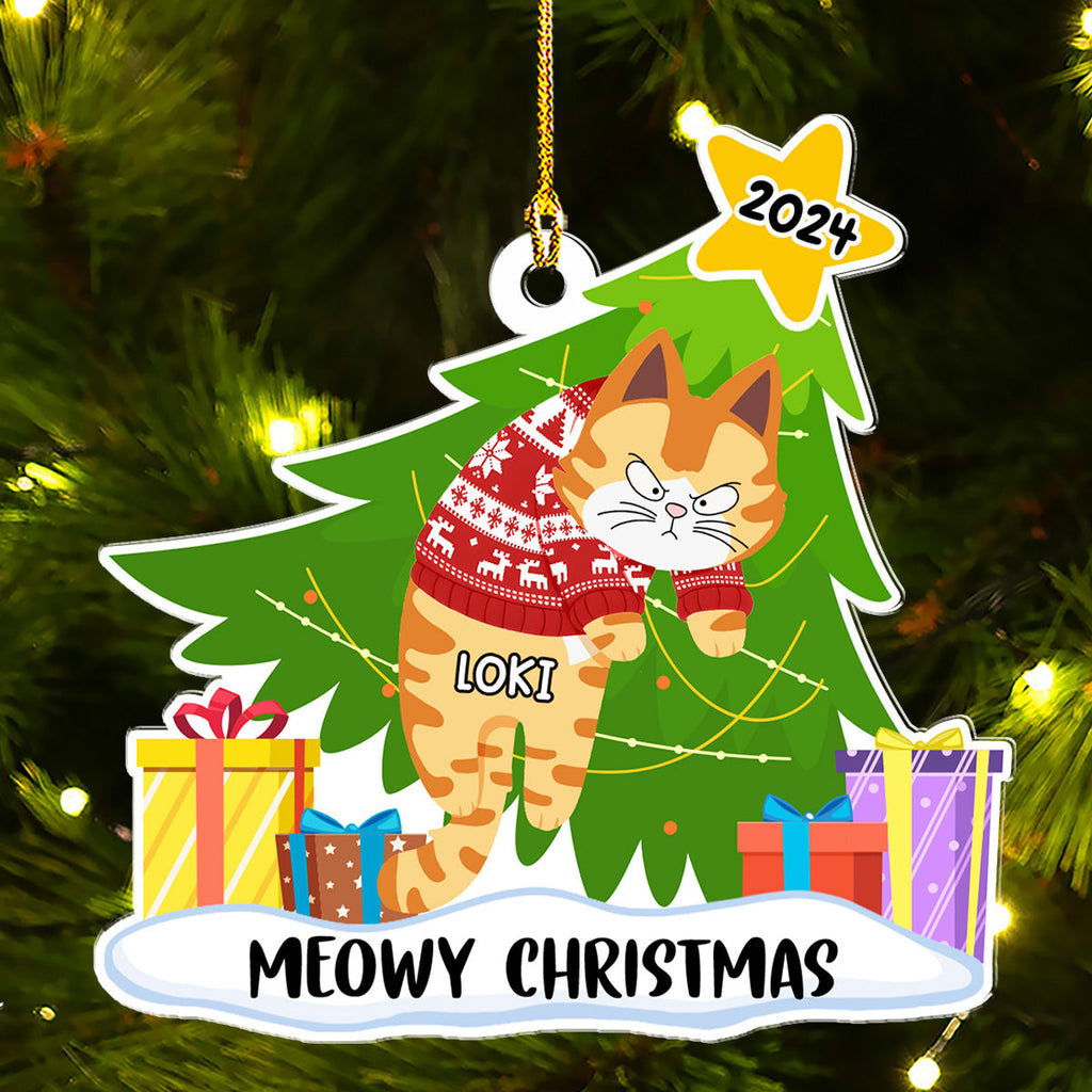 Custom Christmas Decor Home Birthday Gifts For Cat Lovers • Dear Santa, Define Naughty - Personalized Acrylic Ornament