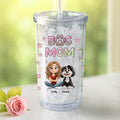 Custom Christmas Birthday Gifts For Dog Mom, Dog Lovers • Dog Mom Lovely Chibi - Personalized 14oz Plastic Tumbler