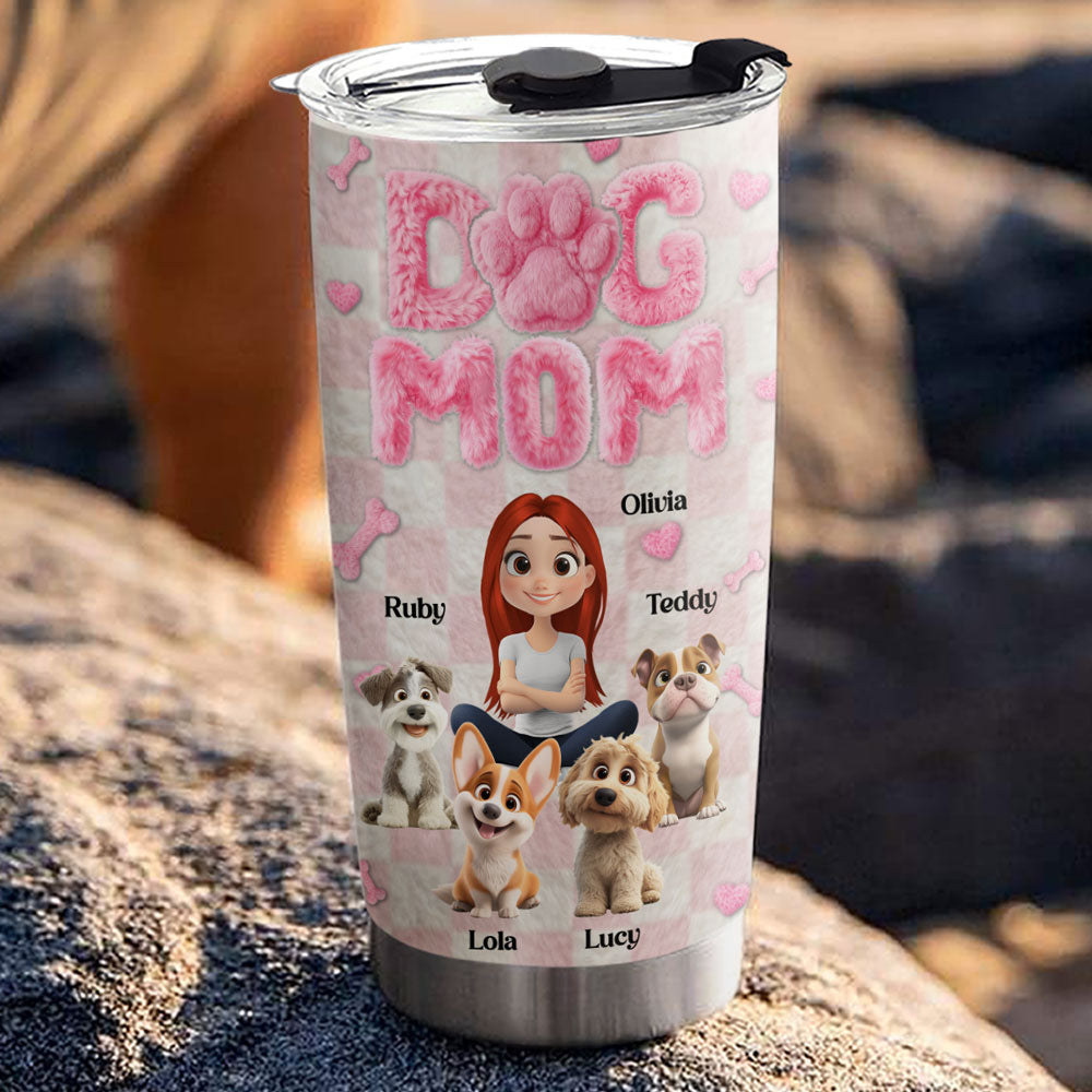 Custom Christmas Birthday Gifts For Dog Mom, Dog Lovers • My Furry Family - Personalized 3D Effect Tumbler
