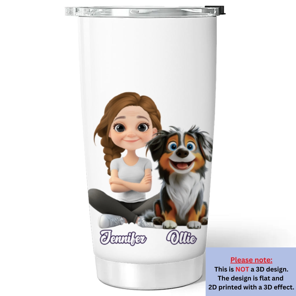 Custom Christmas Birthday Gifts For Dog Mom, Dog Lovers • Sequin Effect Dog Mom - Personalized 3D Effect Tumbler