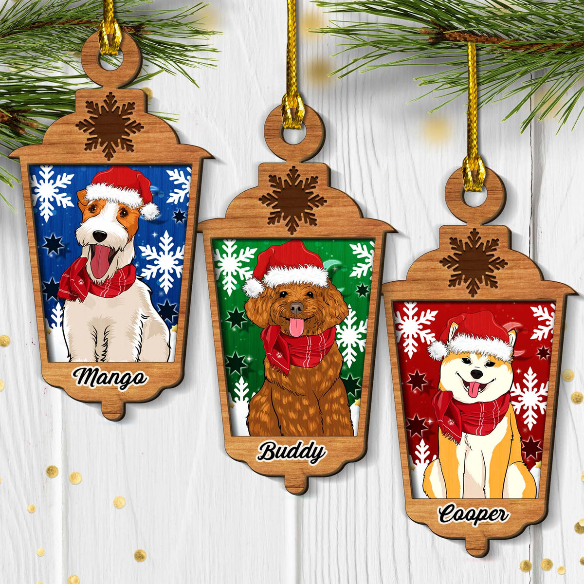 Custom Christmas Decor Home Birthday Gifts For Dog Lovers • Happy Dog - Personalized 2-layered Wood Ornament